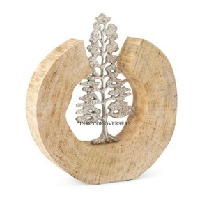 Sculpture murale rustique en bois avec motif de poisson argenté, décoration artistique artisanale pour la maison et la décoration de salon d'hôtel, look élégant - Product Image 5
