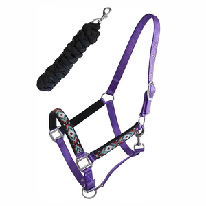 Harnais de cheval en nylon orange avec rembourrage noir et boucles métalliques pour l'équitation et l'entraînement - Product Image 3