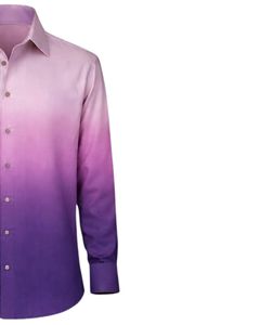 Camisa Formal para Hombre en Degradado Morado Lavanda, Algodón Premium, Manga Larga, Cierre de Botones, Estilo Casual Elegante, Fabricante Personalizado, Suministro al por Mayor - Product Image 4