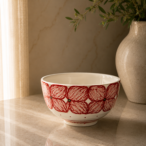 Tazón de Cerámica Premium con Diseño Floral Audaz y Perfil Redondo Profundo para una Decoración Elegante en la Cocina y la Mesa - Product Image 1