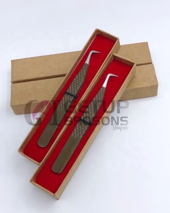 GETUP BROSONS IMPEX Nouvelle pince à épiler professionnelle de haute qualité pour cils, avec revêtement en poudre marron, pointe diamantée argentée à 90 degrés et volume de poignée optimisé - Product Image 4