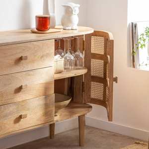Aparador Vandana Stellar Terra de madera de mango y caña - Product Image 5