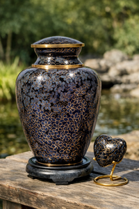 Urna Funeraria de Latón con Diseño Floral Cloisonné Estilo Americano, Color Personalizado, para Cenizas Humanas, con Corazón Conmemorativo, Venta al Por Mayor - Product Image 4