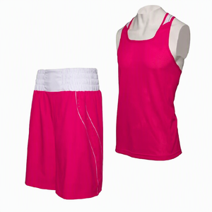 Ensemble débardeur et jupe de tennis rose pour femme, en maille respirante, sans manches, col carré, taille élastique, couleur unie - Product Image 1