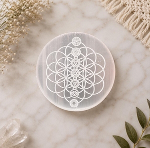 Natural White Selenite Reiki Yin Yang Crystal Charging Plate Polished Grid Energy Cleansing Disc Home Decor Business Gift - Product Image 2