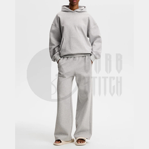 Sudadera con Capucha de Forro Polar Gris Sólido, Transpirable, Informal, para Mujer, con Logotipo Frontal - Product Image 3