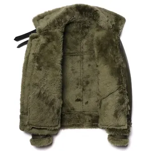 2026 Trending OEM <b>Men</b> Genuine Leather Bomber <b>Jacket</b> Canvas Winter Front Logo Customized Color & Logo Bulk Order Manufacturer - Product Image 3