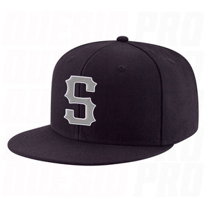 Custom <b>Navy</b> Gray White Stitched Adjustable Snapback <b>Hat</b> Premium Embroidered Logo Baseball Cap Personalized Sports Team - Product Image 1