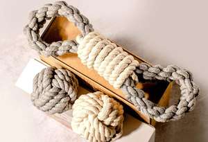 Jouets pour chiens et chats personnalisables pour Noël : Corde à mâcher anti-morsure à double nœud, jouet interactif, laisse en corde - Product Image 5