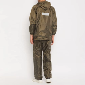 Ensemble imperméable pour homme, veste et pantalon à capuche vert olive, coupe classique, pour toutes les saisons, vêtements d'extérieur - Product Image 4