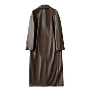 Manteau long en cuir pour homme, style trench classique, doublure intérieure douce, vêtement d'extérieur élégant pour l'hiver, usage quotidien par ROHZEN SPORTS - Product Image 2