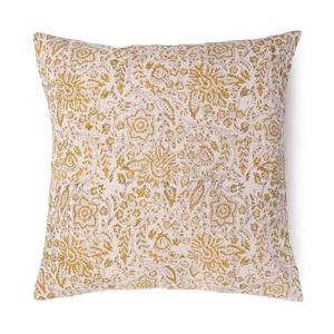 Coussin carré en coton brodé floral, style bohème, housse amovible et lavable, best-seller, en vente - Product Image 1