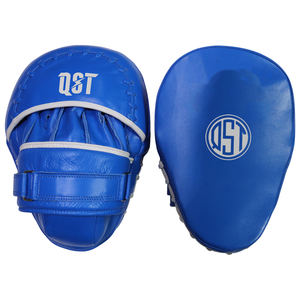 Pads de frappe bleus de haute qualité en cuir véritable pour la boxe, les gants de MMA et le kickboxing, respirants et personnalisables - Product Image 1