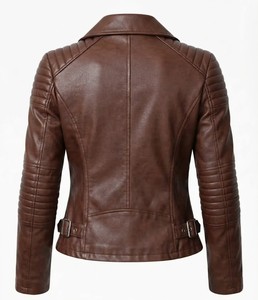 Veste en cuir vintage de haute qualité, très élégante et stylée pour femmes - Product Image 2