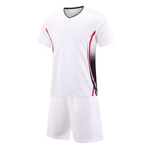 Ensemble de maillots de football à col en V et shorts rayés dégradés pour hommes, vente en gros - Product Image 2