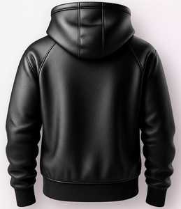 Chaqueta de calle para hombre, negra, gruesa, cortavientos, transpirable, con logotipo personalizado, bolsillo canguro y puños acanalados - Product Image 4