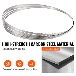 Lama a nastro per affettatrice in acciaio al carbonio da 82,3x0,63x0,02 pollici, 5 pz/confezione, lama di ricambio per affettatrici di carne - Product Image 5