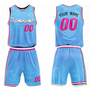 Maillots de basket-ball réversibles personnalisés de haute qualité bleu clair, sans manches, en mesh, pour l'entraînement professionnel et les tenues d'équipe - Product Image 1