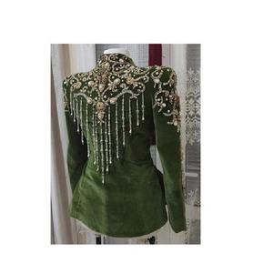 Chaqueta de Algodón para Mujer, con Bordado a Mano y Pedrería, para Fiestas, de Exportación - Product Image 3