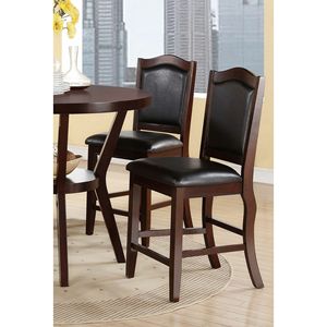 Set di 2 Sedie da Pranzo Alte per Cucina e Sala, Finitura in Legno Marrone Scuro e Rivestimento in Ecopelle - Product Image 2