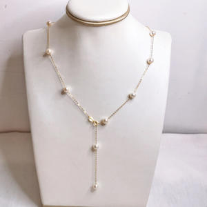 18K Starry Sky Pearl <b>Necklace</b> for Women Luxury Freshwater <b>Small</b> Pearl Clavicle Chain Sweet Beaded Neck Decoration - Product Image 3