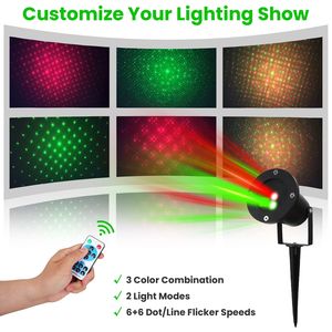 Outdoor IP44 Waterproof Firefly Landscap <b>Projector</b> 12 Speeds 6Hrs Timer 3 Modes Red Green Laser <b>Light</b> for Parties - Product Image 4