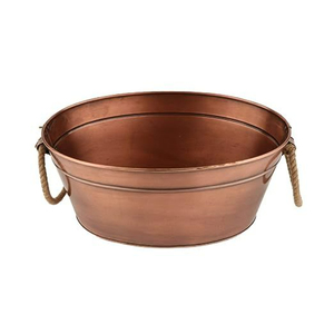 Vintage Metal Ice Bucket Round Shape Hammered Copper Finish Durable Beverage <b>Cooler</b> Party Holder Bar Ware Wine <b>Cooler</b> - Product Image 6