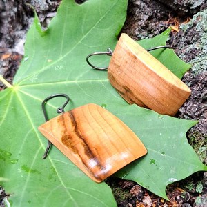 Boucles d'oreilles en bois naturel avec connecteurs, style bohème, boucles d'oreilles pendantes en bois pour femmes, accessoires de bijoux - Product Image 4