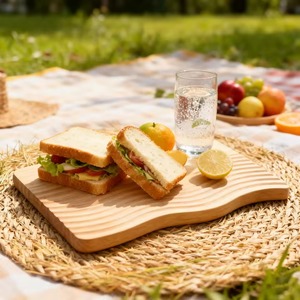 Plateau de service en bois massif, durable, écologique, poli et moderne pour fruits, desserts, collations et présentation lors de fêtes - Product Image 4