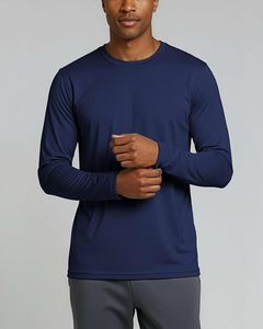 Camiseta Lisa de Manga Larga con Cuello Redondo para Hombre, 100% Algodón Ecológico, Unisex, para Uso Diario, Pedido al por Mayor - Product Image 1