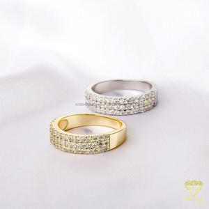 Anillo de Plata de Ley 925 con Diamantes de Moissanita en Múltiples Filas para Minoristas de Joyería de Lujo - Product Image 3