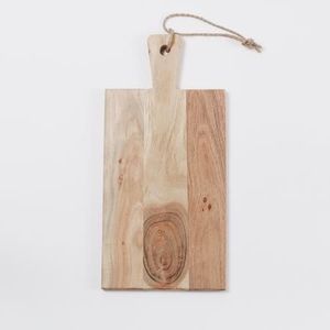 Planche à découper en bois naturel pour la cuisine, pour couper les légumes, la viande, le pain, surface de préparation alimentaire robuste et durable - Product Image 5