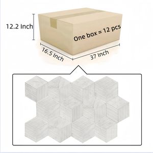 Baldosa Hexagonal de Mármol Blanco, Piedra Natural con Acabado Texturizado OL, Baldosa de Pared Acanalada 3D - Product Image 5