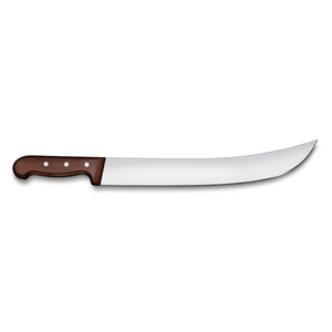Cuchillo de Carnicero Profesional de 36 cm con Hoja Curva de Acero Inoxidable y Mango de Madera Marrón para Cortar y Rebanar Carne - Product Image 3