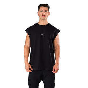 Débardeur noir sans manches pour homme, coupe oversize, pour la gym, l'entraînement, le fitness, le streetwear, OEM en gros - Product Image 1