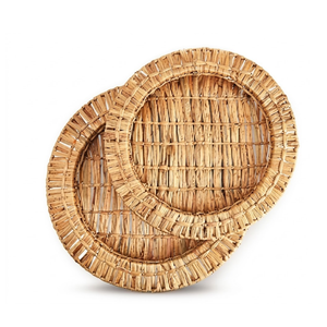 Plateau authentique en jonc de mer vietnamien, artisanal, pour l'appréciation des arts traditionnels et la décoration intérieure - Product Image 2