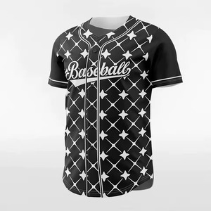 Custom Sublimated Baseball Jersey Unisex Short Sleeve Polyester Moisture Wicking Regular Fit All Seasons Geometric <b>Print</b> - Product Image 1