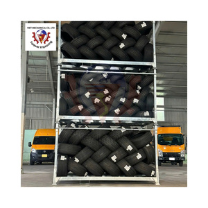 Estante Metálico Plegable para Almacenamiento de Neumáticos, Diseñado para una Organización Eficiente de Neumáticos con Estructura que Ahorra Espacio y Soporte de Carga Duradero - Product Image 1