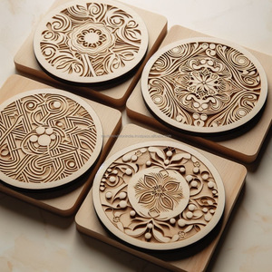 Wood Tea Cup Coaster | Square Plain Wooden Coasters for Drinks | Eco-Friendly, Durable, and Minimalist Design - Product Image 4