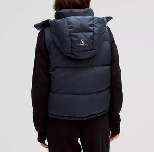 Gilet matelassé sans manches pour femme grande taille, doudoune chaude et respirante en nylon, personnalisable avec logo, tricoté, hiver premium - Product Image 2