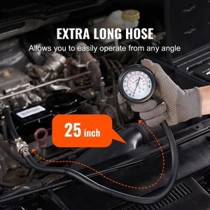 Kit Adattatori per Tester di Compressione Automobilistico a 9 Pezzi, Manometro di Precisione a Doppia Scala per Test di Perdite nei Cilindri del Motore, Specifico per Auto - Product Image 2