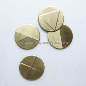 Vajilla de Metal de Arte de limón dorado hecha a mano al por mayor altamente personalizada, posavasos de latón para decoración del hogar, posavasos de sublimación para - Product Image 3