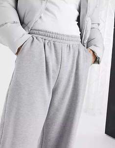 Pantalon décontracté de luxe léger en polyester/coton, coupe mi-large, délavé clair, anti-plis, avec cordon de serrage, design hiver, style survêtement - Product Image 3