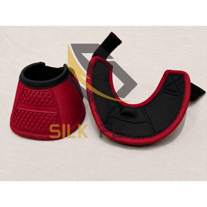 Customized <b>Red</b> Neoprene Luxury Horse Protective Boots Breathable Solid Color Velcro Strap Leg Guard - Product Image 1