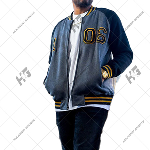 OEM Custom Logo Woolen 100% Cotton Formal Varsity Baseball Jacket Front College Plus Size Unisex Winter Jackets Wholesale - Product Image 5