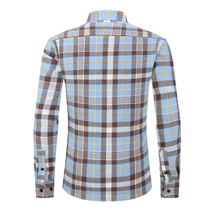 Chemises en flanelle décontractées à manches longues pour hommes, respirantes, écologiques, en tissu doux, disponibles en différentes couleurs – Vente en gros pour l'automne - Product Image 2