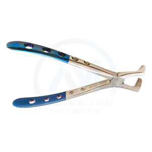 Pince d'extraction dentaire Al Mida Healthcare pour racines inférieures, manche bleu, instrument chirurgical manuel, certifié CE Classe II - Product Image 2