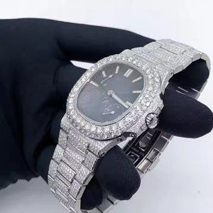 High Quality Fully Iced Moissanite Diamond <b>Watch</b> <b>Black</b> Automatic Customizable Sport Jewelry Glass Hip Hop Fashionable Classic - Product Image 5