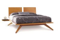 Cama Moderna de Plataforma de Madera Maciza con Patas Anguladas, Muebles de Dormitorio de Hotel de Perfil Bajo Personalizados