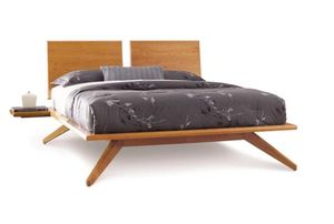 Modern Solid Wood <b>Platform</b> <b>Bed</b> with Angled Legs Custom Low Profile Hotel Bedroom Furniture - Product Image 6